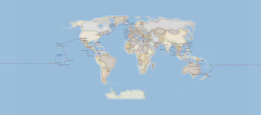 Oceania Cruises maakt route 180-daagse wereldcruise van 2021 bekend.