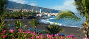 Playa Jardin, Puerto de la Cruz, Tenerife, Spanje.