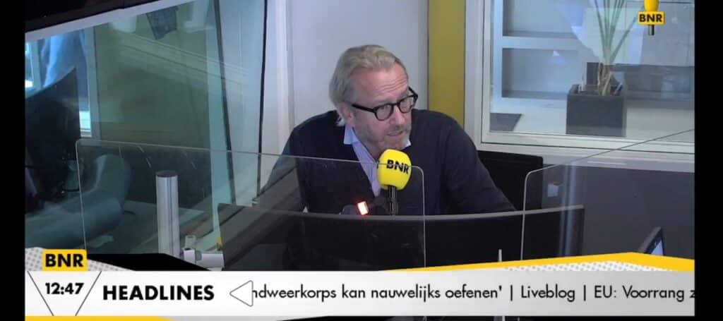 Arjan Kers, topman van TUI Nederland, bij BNR Nieuwsradio