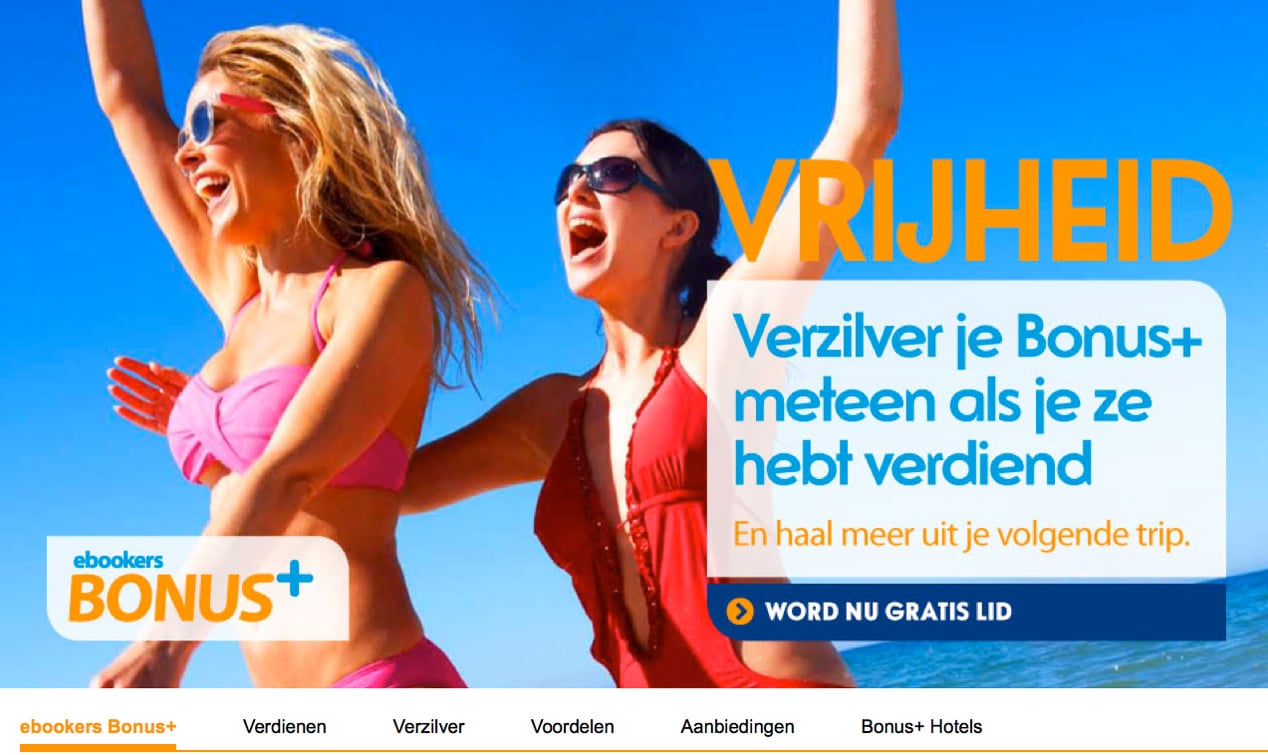 Ebookers.nl lanceert lanceert online loyaliteitsprogramma Bonus+