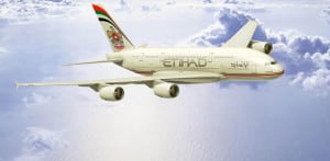 Eerste vlucht Etihad Airways onderweg naar Schiphol