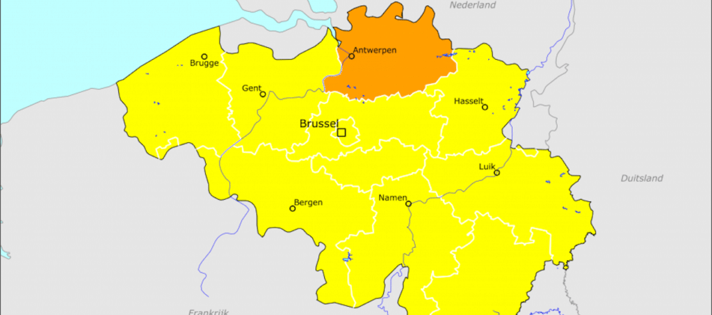 Reisadvies provincie Antwerpen naar oranje