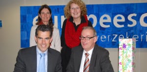 Maud van Boven (Sales Manager Europeesche) , Saskia Engels (Accountmanager Europeesche), Edwin Schollen (Commercieel Manager Toerkoop) en Toon Sweens (Commercieel Directeur Europeesche).